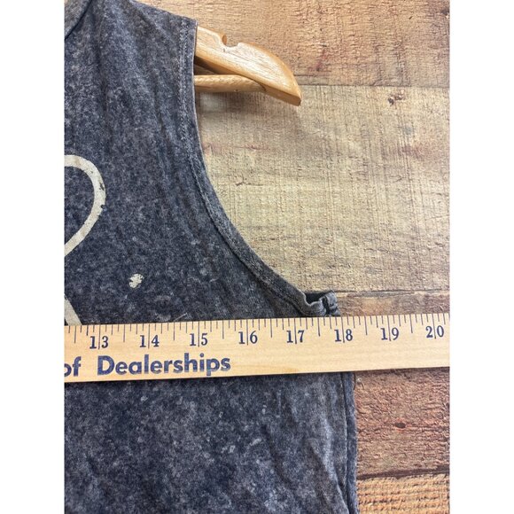 Cheer Up Black Acid Wash Tank Top  Sleeveless Poolhouse - Picture 3 of 6
